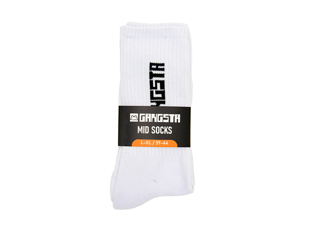 Calcetin Largo Gangsta Mid Brand 2 pack Unisex Blanco