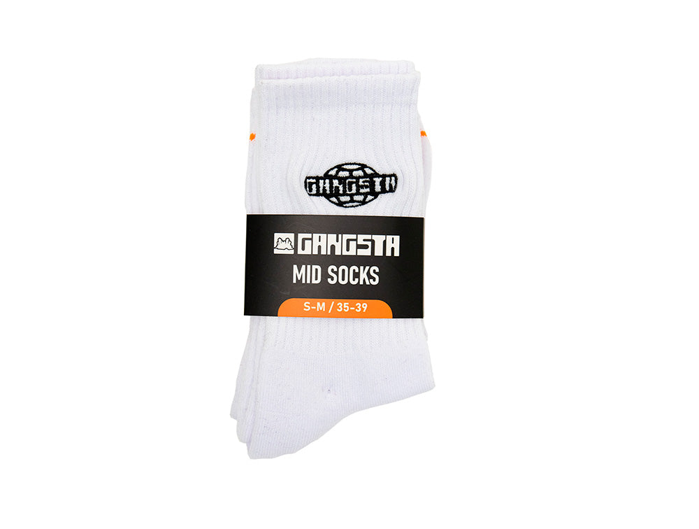 Calcetin Corto Gangsta Mid Outline 2 Pack Unisex Blanco